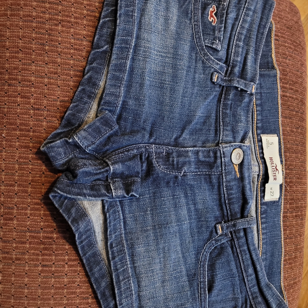 Hollister Women's Dark Blue Denim Shorts